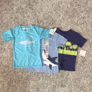 BUNDLE OF NEW: Falls Creek Boys Swim Top & Short Sleeve Tee Trio – Blue, Navy